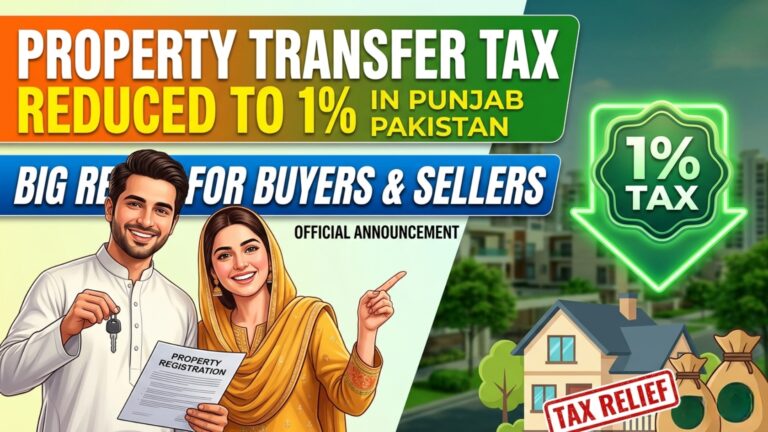 Property Transfer Tax Reduced to 1% in Punjab Pakistan: Big Relief for ...